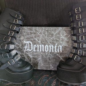 Demonia Damned 318 Vegan Black Leather Boots